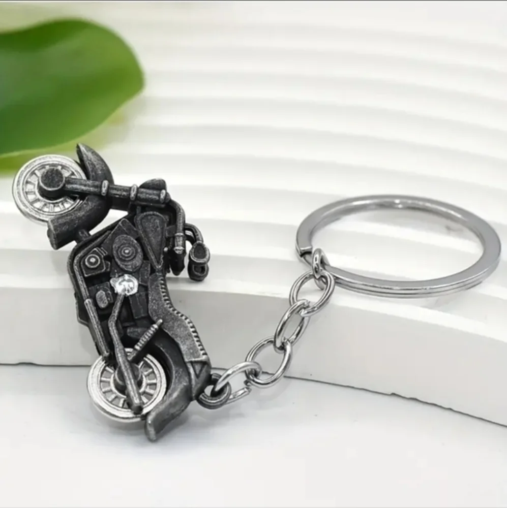 Metal Motorcycle‎ Charm Keychain NWT